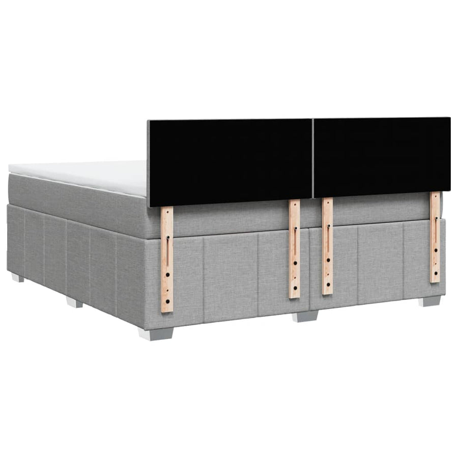 Boxspring met matras stof lichtgrijs 180x200 cm