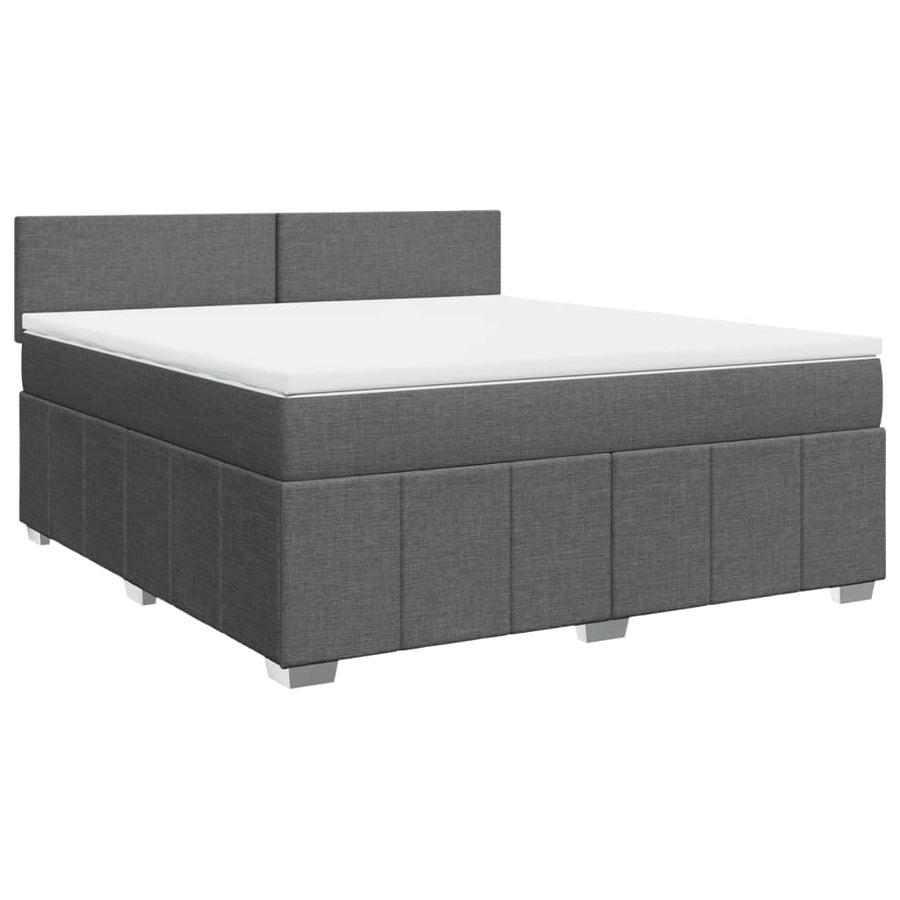 Boxspring met matras stof donkergrijs 180x200 cm