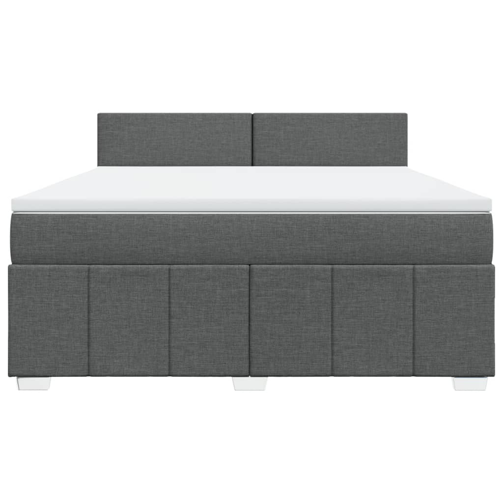Boxspring met matras stof donkergrijs 180x200 cm