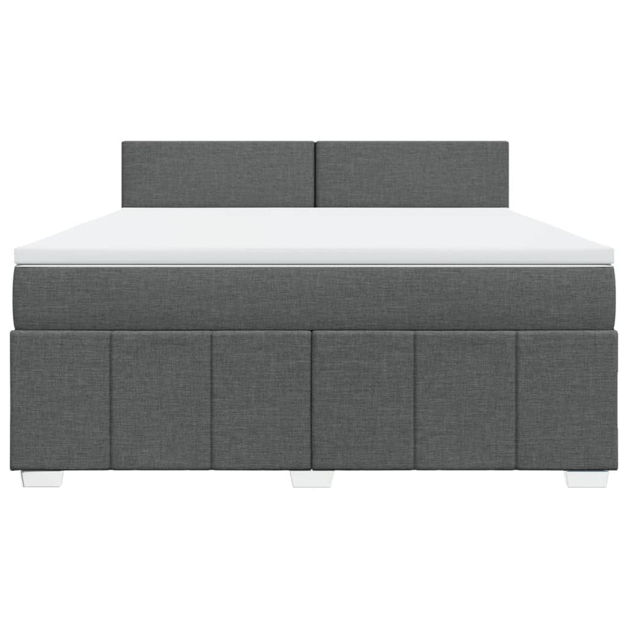 Boxspring met matras stof donkergrijs 180x200 cm