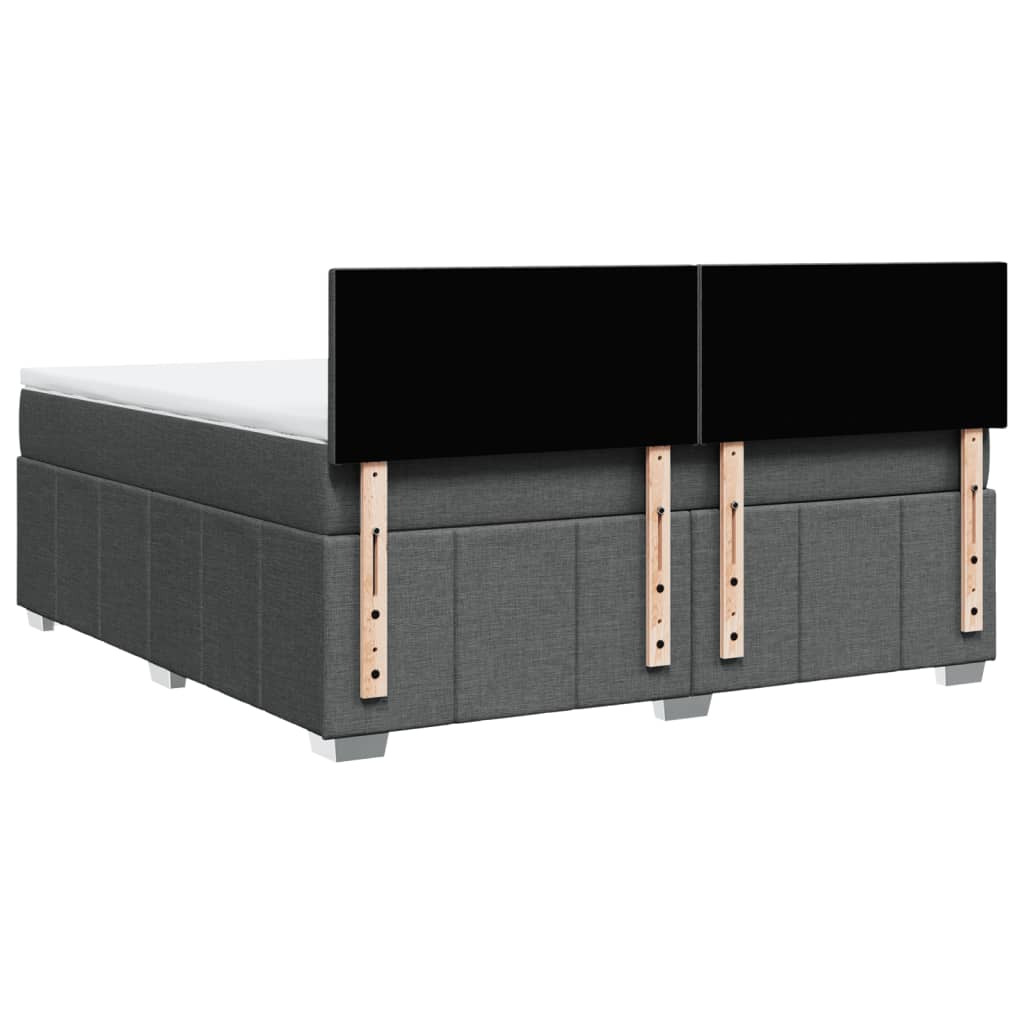 Boxspring met matras stof donkergrijs 180x200 cm