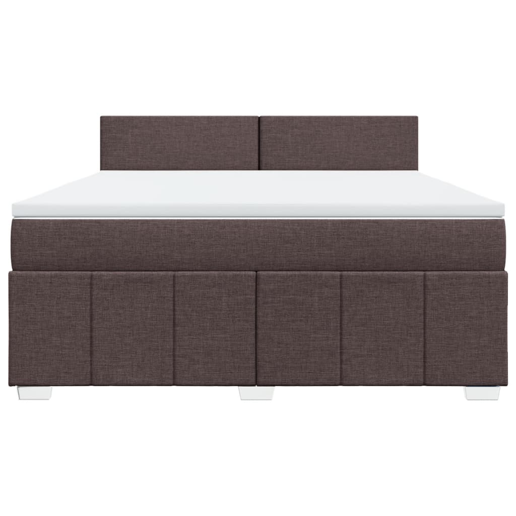 Boxspring met matras stof donkerbruin 180x200 cm