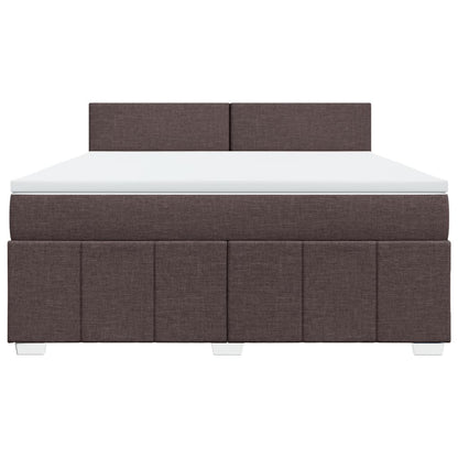Boxspring met matras stof donkerbruin 180x200 cm