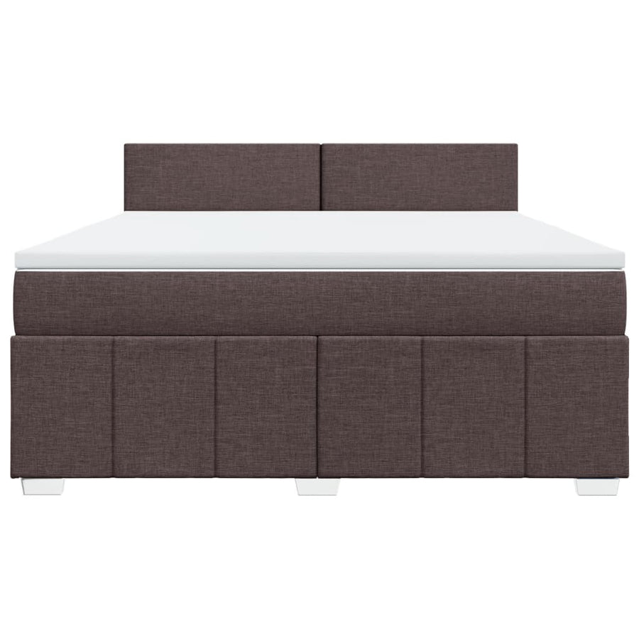 Boxspring met matras stof donkerbruin 180x200 cm