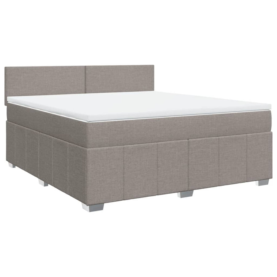 Boxspring met matras stof taupe 180x200 cm