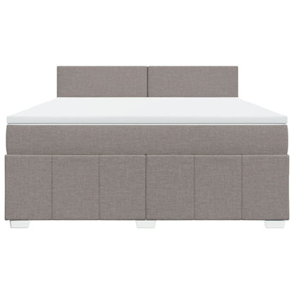 Boxspring met matras stof taupe 180x200 cm