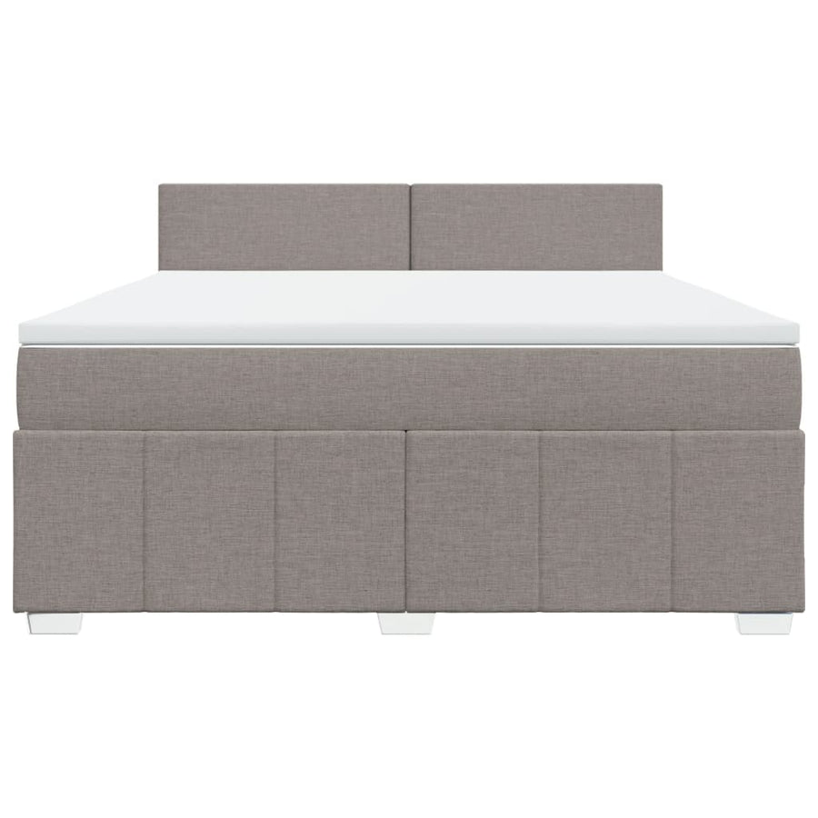 Boxspring met matras stof taupe 180x200 cm