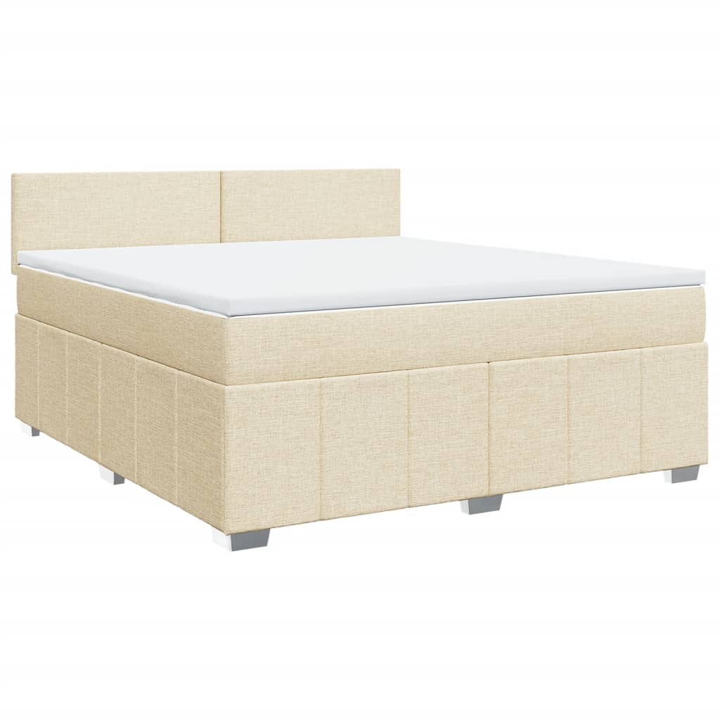 Boxspring met matras stof crèmekleurig 180x200 cm