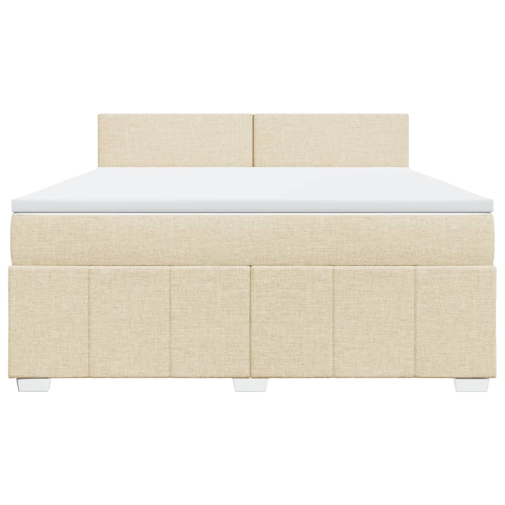 Boxspring met matras stof crèmekleurig 180x200 cm