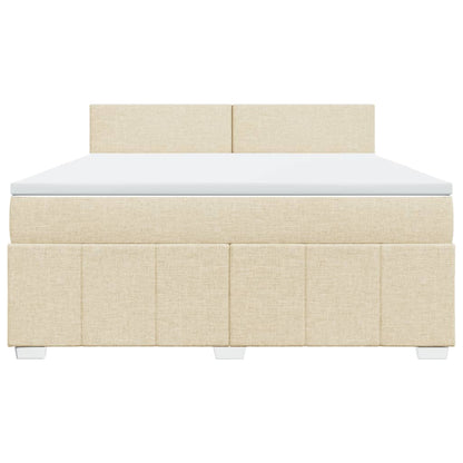 Boxspring met matras stof crèmekleurig 180x200 cm
