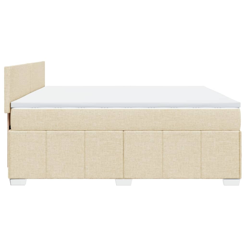 Boxspring met matras stof crèmekleurig 180x200 cm