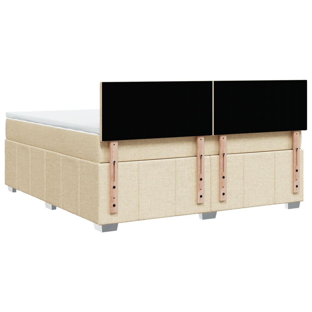 Boxspring met matras stof crèmekleurig 180x200 cm