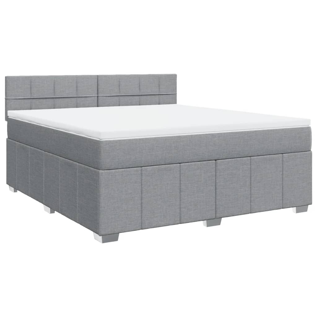 Boxspring met matras stof lichtgrijs 180x200 cm