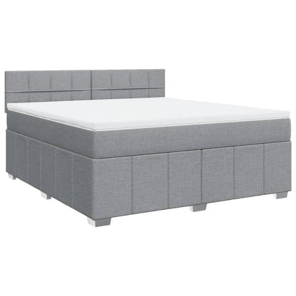 Boxspring met matras stof lichtgrijs 180x200 cm