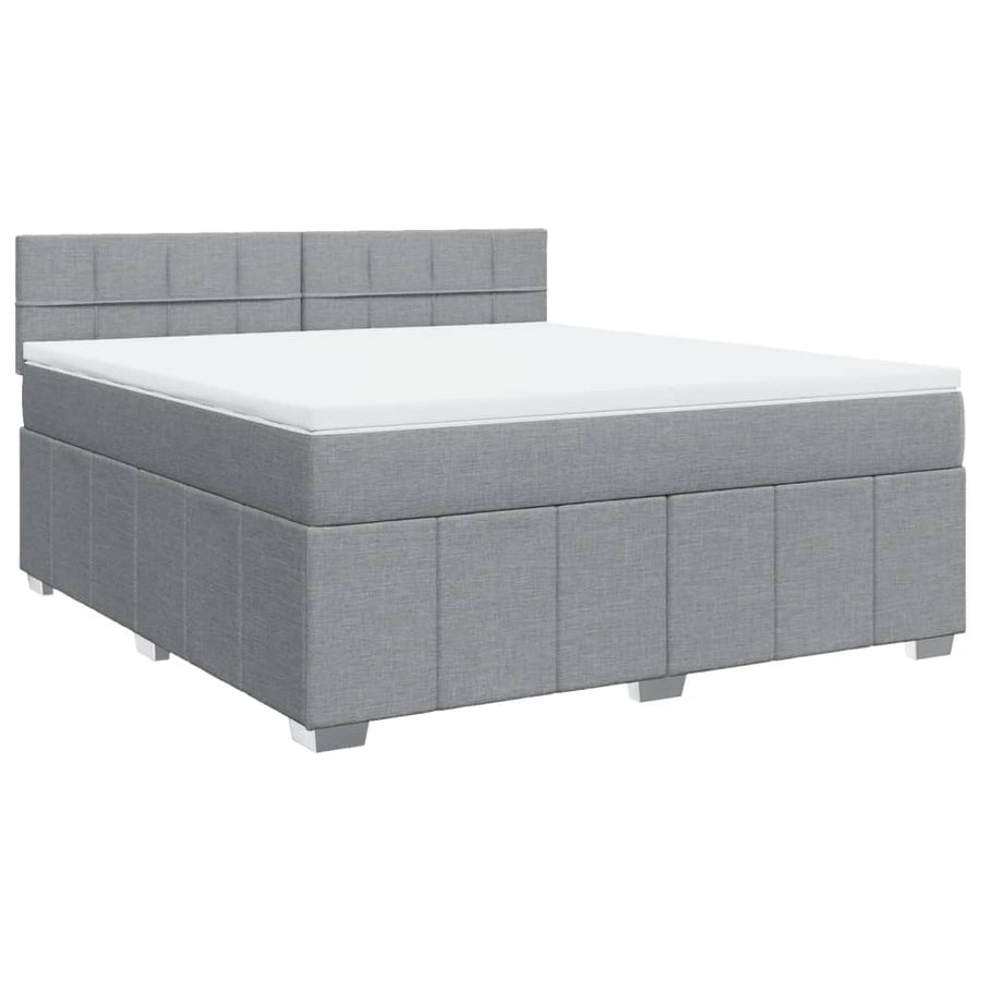 Boxspring met matras stof lichtgrijs 180x200 cm