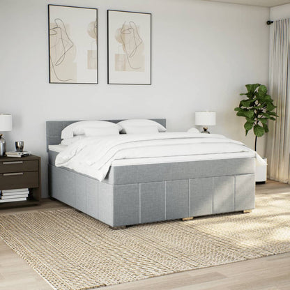 Boxspring met matras stof lichtgrijs 180x200 cm