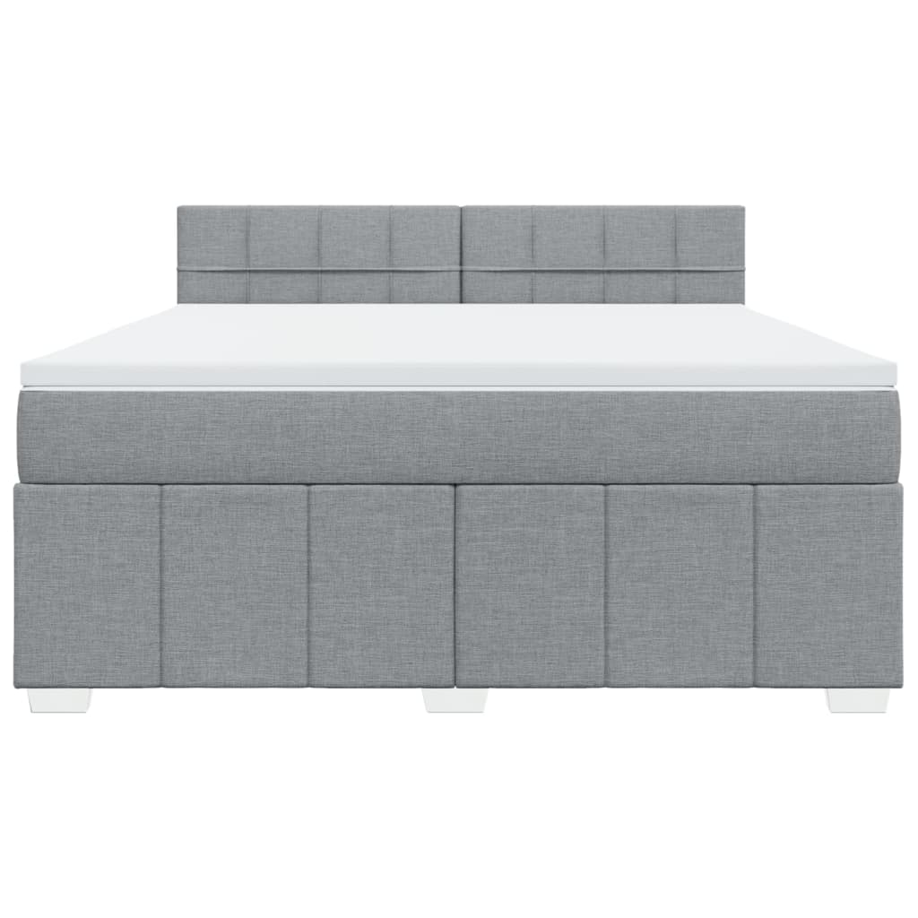Boxspring met matras stof lichtgrijs 180x200 cm