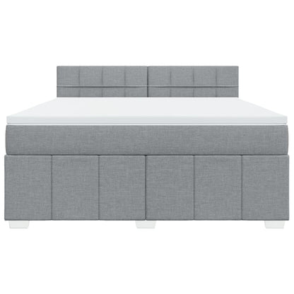 Boxspring met matras stof lichtgrijs 180x200 cm