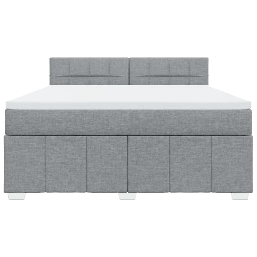 Boxspring met matras stof lichtgrijs 180x200 cm