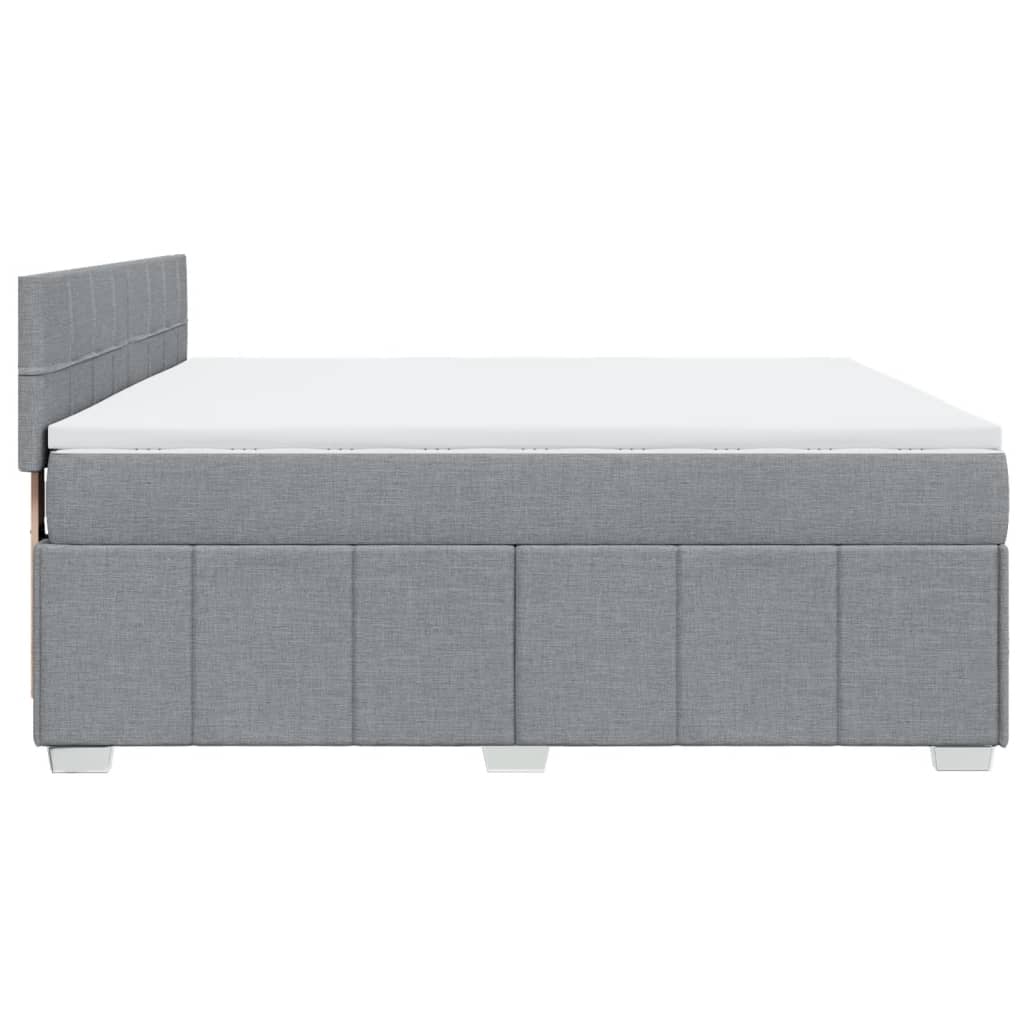 Boxspring met matras stof lichtgrijs 180x200 cm