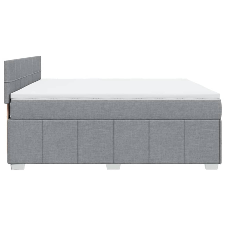 Boxspring met matras stof lichtgrijs 180x200 cm