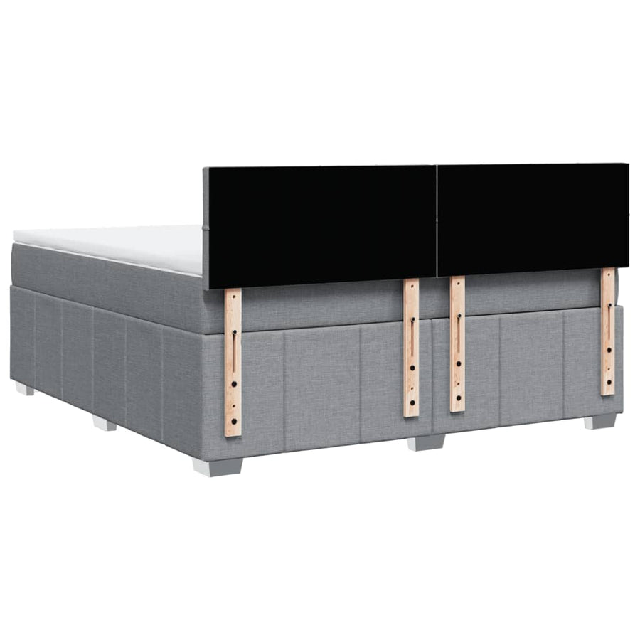 Boxspring met matras stof lichtgrijs 180x200 cm