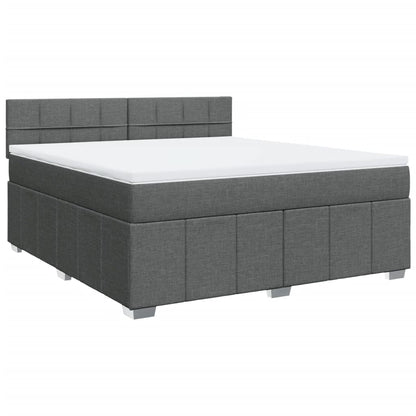 Boxspring met matras stof donkergrijs 180x200 cm