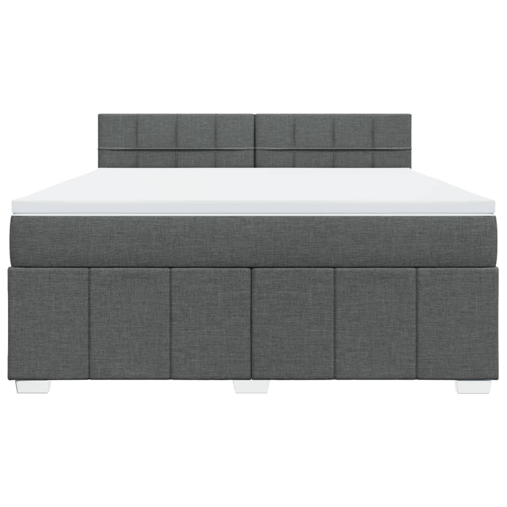 Boxspring met matras stof donkergrijs 180x200 cm