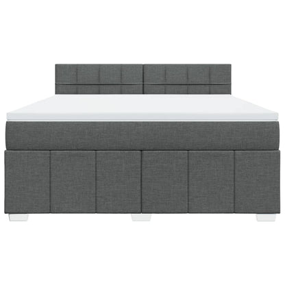 Boxspring met matras stof donkergrijs 180x200 cm