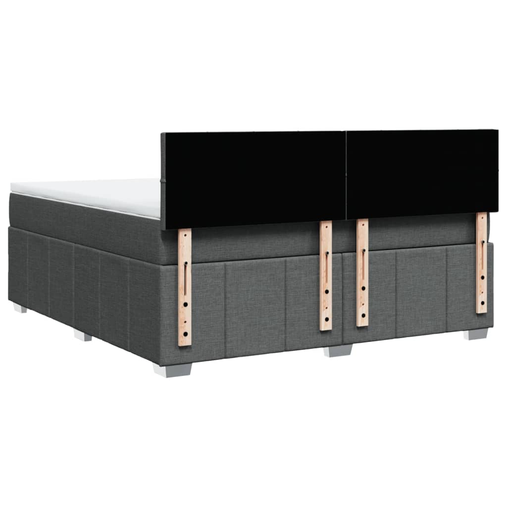Boxspring met matras stof donkergrijs 180x200 cm