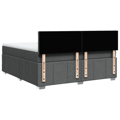 Boxspring met matras stof donkergrijs 180x200 cm