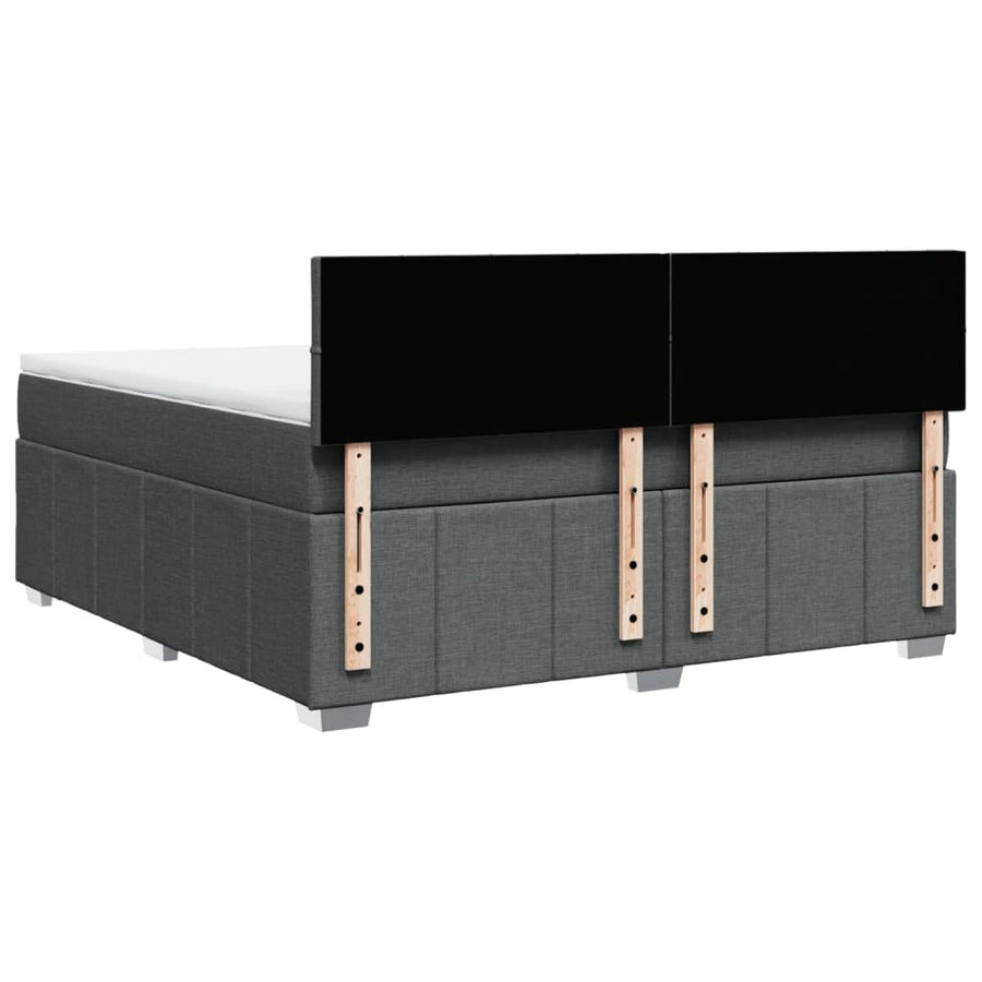 Boxspring met matras stof donkergrijs 180x200 cm