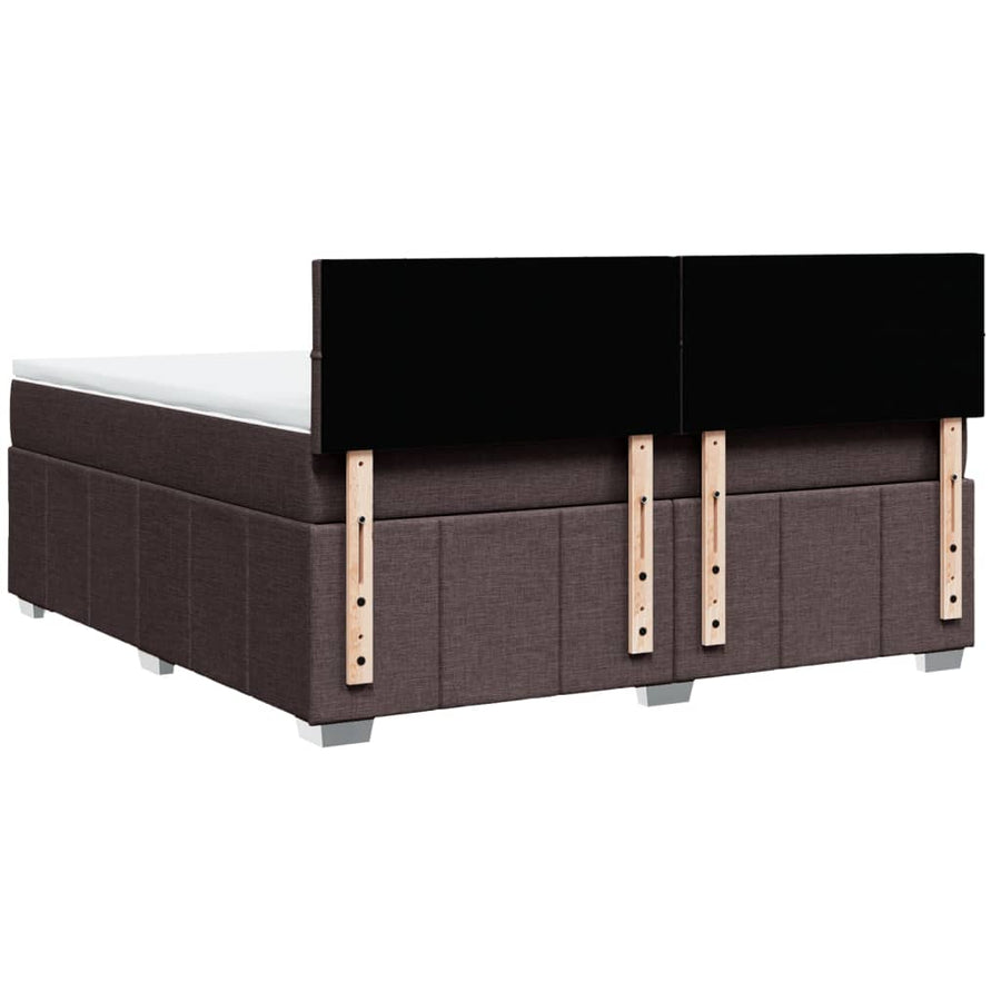 Boxspring met matras stof donkerbruin 180x200 cm