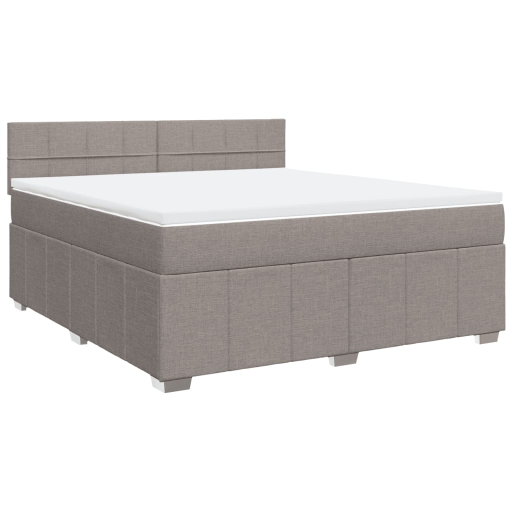 Boxspring met matras stof taupe 180x200 cm