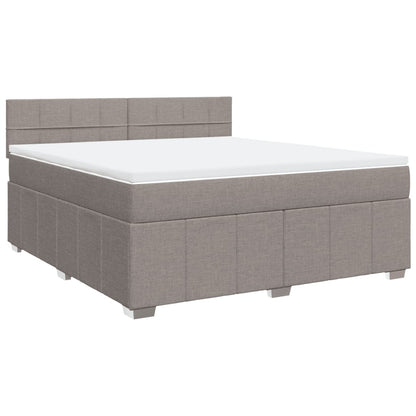 Boxspring met matras stof taupe 180x200 cm