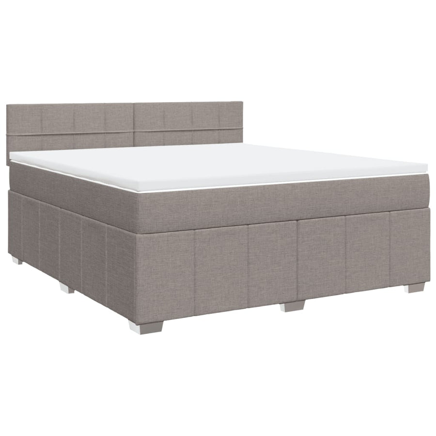 Boxspring met matras stof taupe 180x200 cm