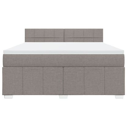 Boxspring met matras stof taupe 180x200 cm