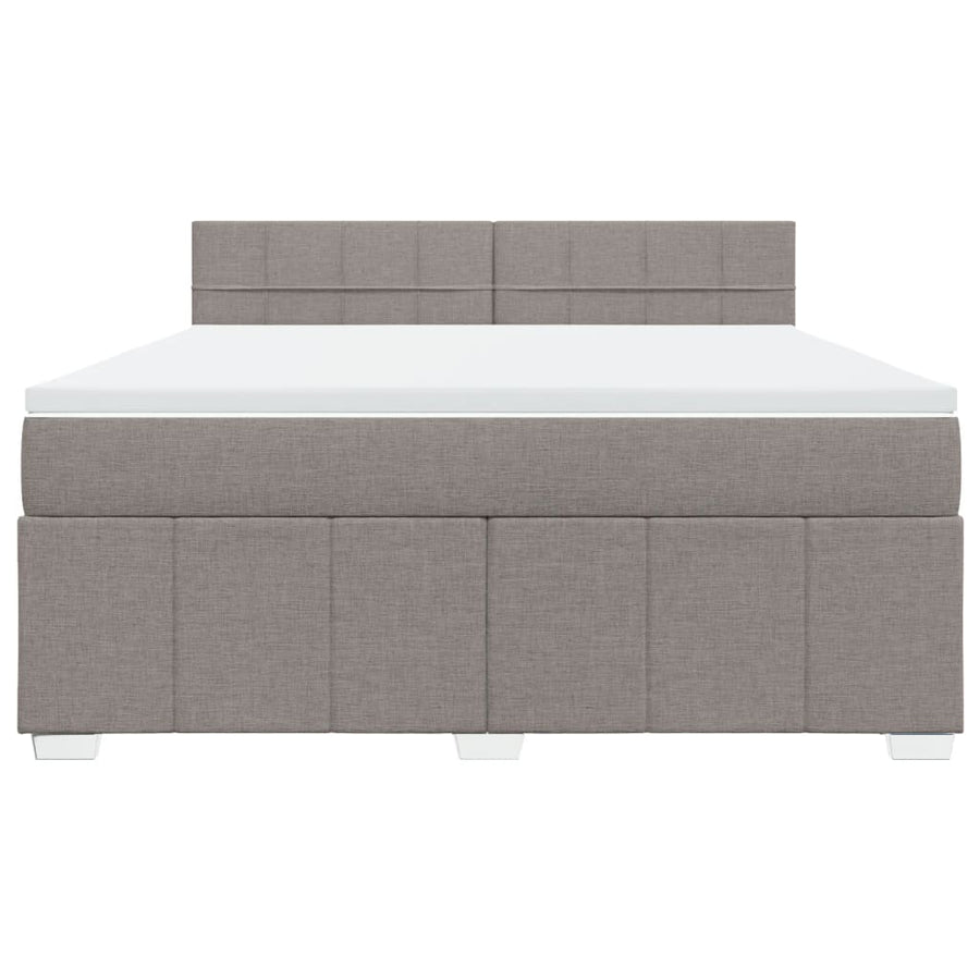 Boxspring met matras stof taupe 180x200 cm