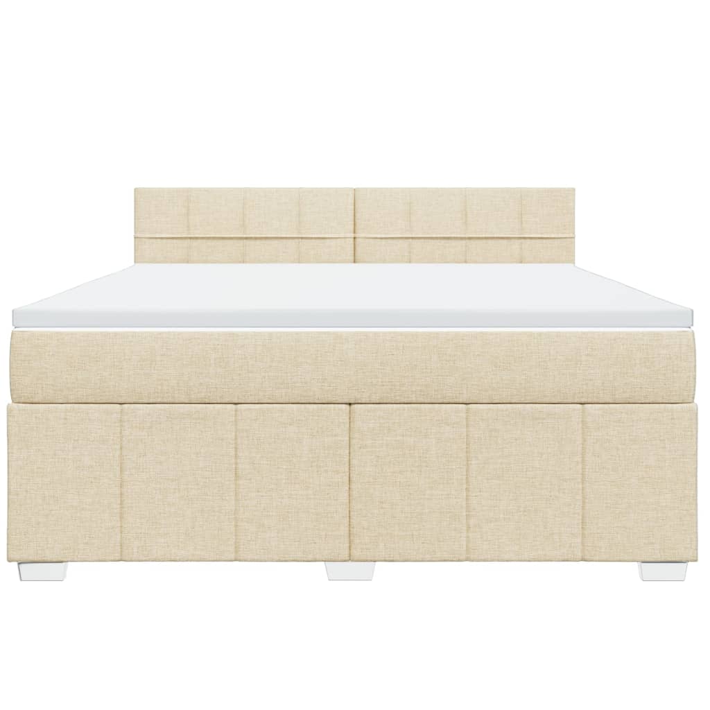 Boxspring met matras stof crèmekleurig 180x200 cm