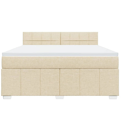 Boxspring met matras stof crèmekleurig 180x200 cm