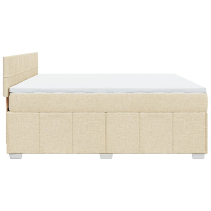 Boxspring met matras stof crèmekleurig 180x200 cm
