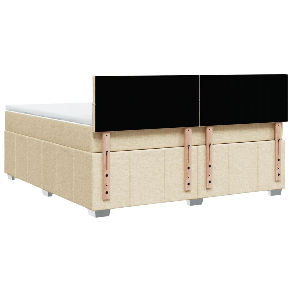 Boxspring met matras stof crèmekleurig 180x200 cm