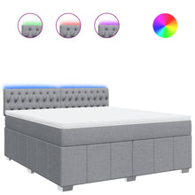 Boxspring met matras stof lichtgrijs 180x200 cm