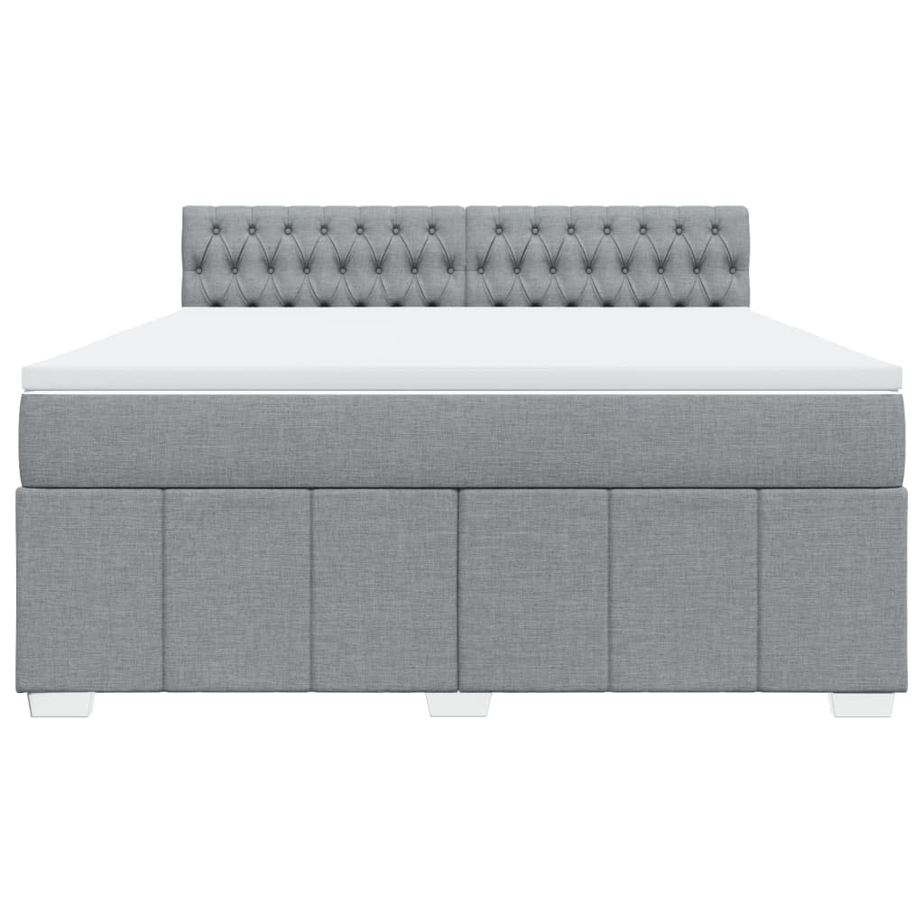 Boxspring met matras stof lichtgrijs 180x200 cm