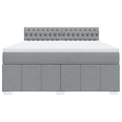 Boxspring met matras stof lichtgrijs 180x200 cm