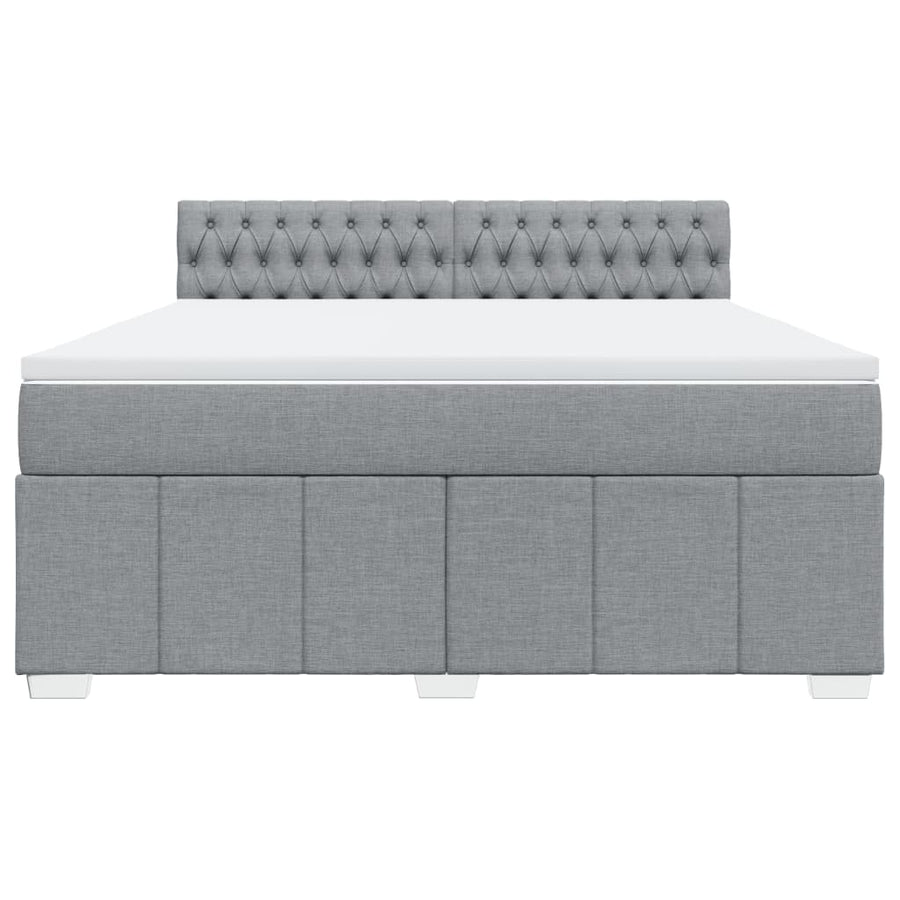 Boxspring met matras stof lichtgrijs 180x200 cm
