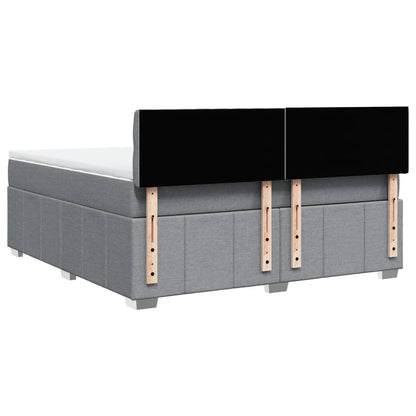 Boxspring met matras stof lichtgrijs 180x200 cm