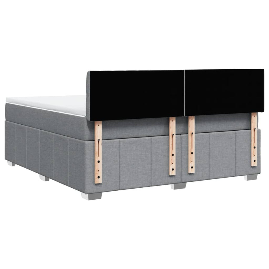 Boxspring met matras stof lichtgrijs 180x200 cm