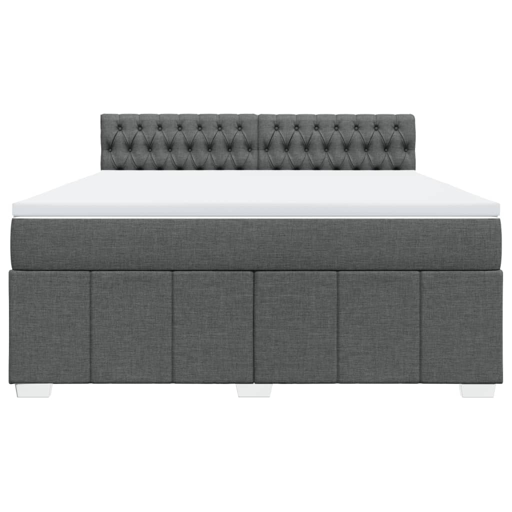 Boxspring met matras stof donkergrijs 180x200 cm