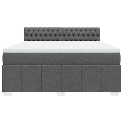 Boxspring met matras stof donkergrijs 180x200 cm